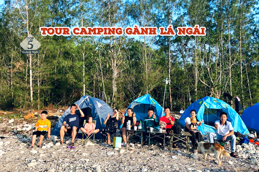 Tận hưởng những phút giây thư giãn với dịch vụ camping Gành Lá Ngái tại Top 5 Quảng Ngãi