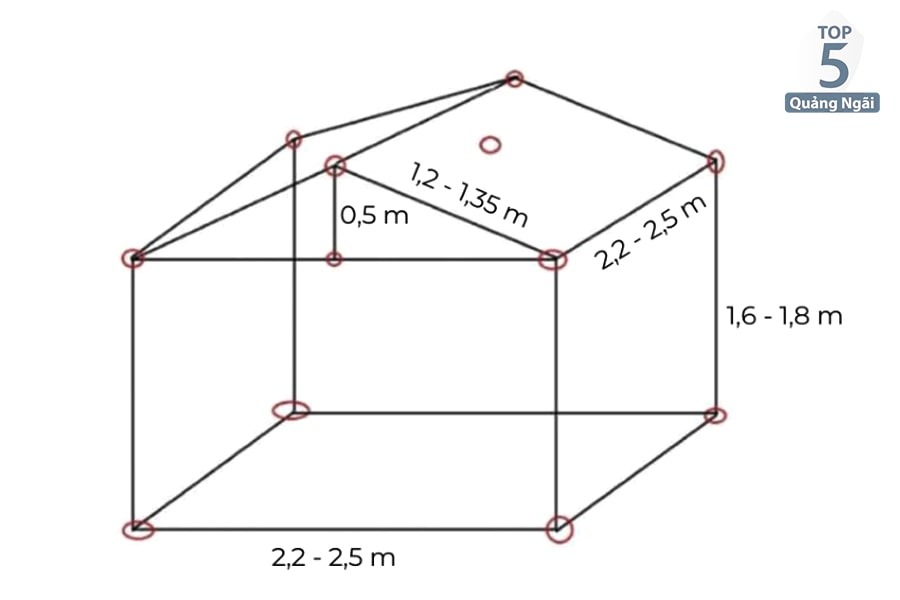 Cách dựng lều trại hình vuông khá đơn giản 
